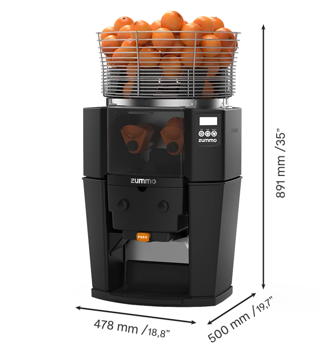 Exprimidor profesional Z14 Negro Medidas